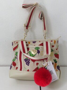 Luv Betsey by Betsey Johnson Veggies Multi  Canvas Crossbody Handbag